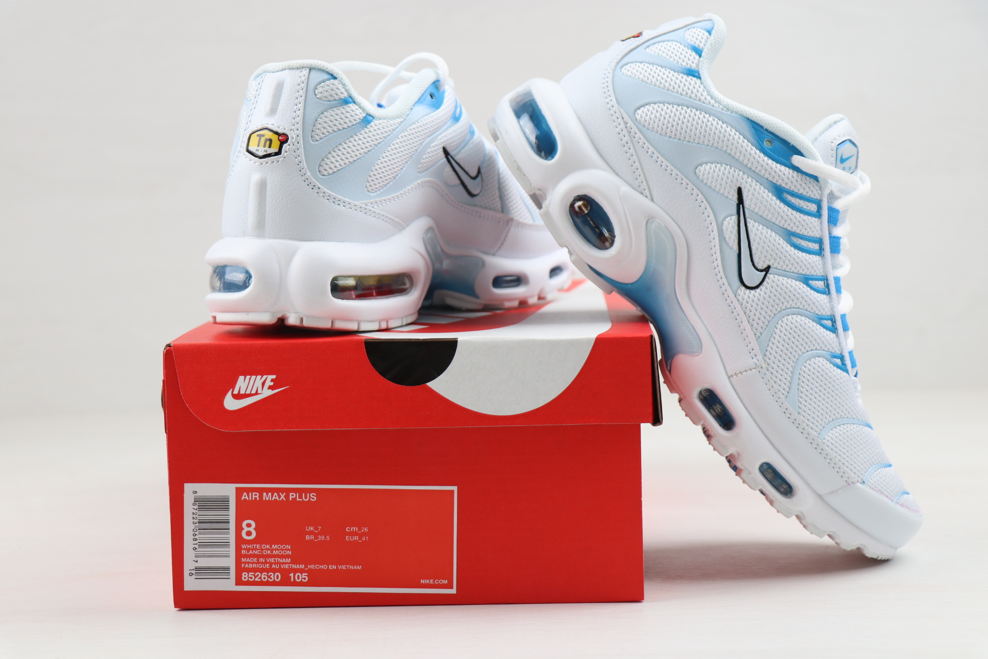 Nike Air Max VaporMax Plus White Baby Blue Shoes - Click Image to Close